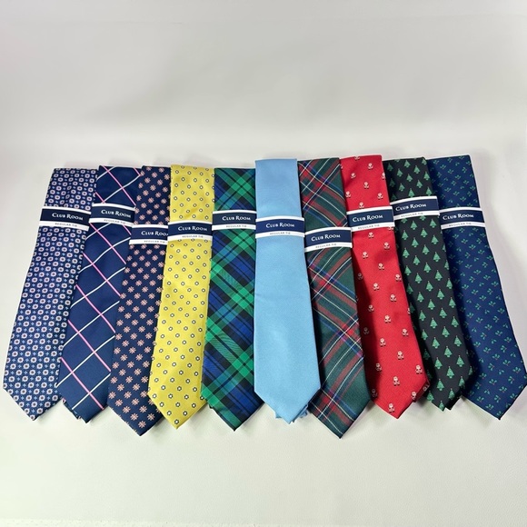 **10 PACK NWT Men’s Club Room Tie Collection - Picture 1 of 2